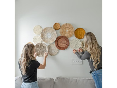 Décoration murale de cuisine bohème moderne sud-ouest ensemble de 12 paniers