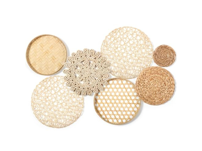 Décor Mural Côtier pour la Maison Déstockage Rustique Osier Bambou