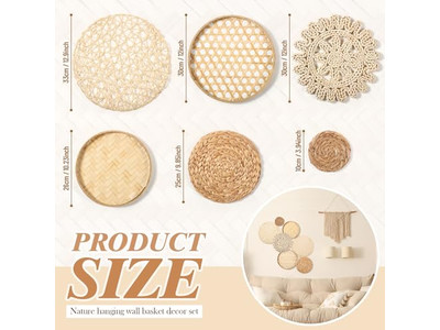 Décor Mural Côtier pour la Maison Déstockage Rustique Osier Bambou