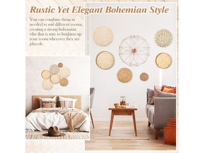 Décor Mural Côtier pour la Maison Déstockage Rustique Osier Bambou