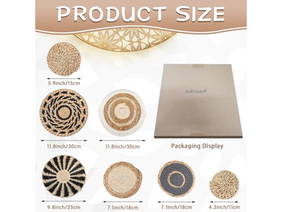 Paniers muraux tissés décoration intérieure ensemble bohème suspendu