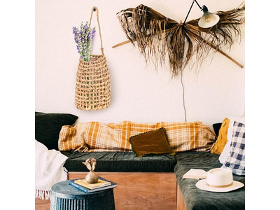 Panier mural bohème décoration intérieure assiette ronde art dessin