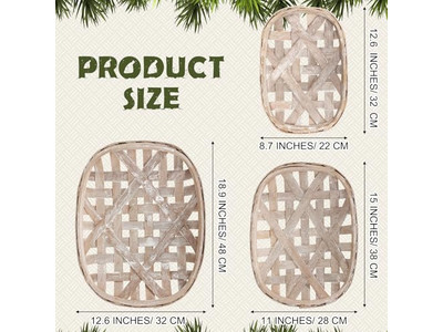 Décor Mural de Salle de Bain en Rotin Ensemble d'Herbe Marine de 3 Décorations de Restaurant