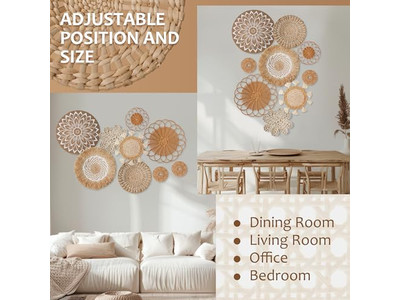 Décorations en rotin pour mur ensemble de 11 paniers décoratifs emballage personnalisé