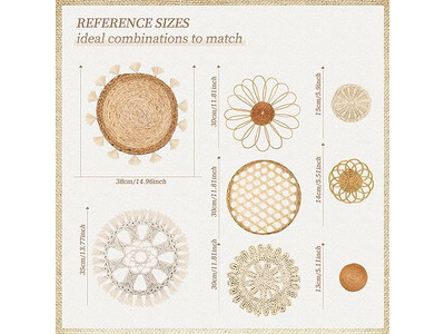 Décoration de panier mural rond bohème dans des paniers de cuisine tissés de style fermier pour