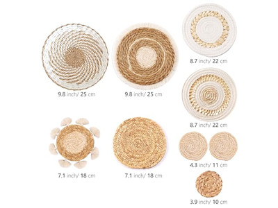 Paniers en Herbe Marine Décoration Murale Ensemble de 10 Paniers 13