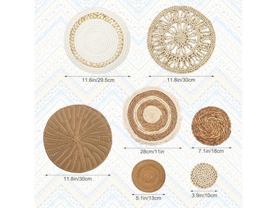 Décor Mural Cadre en Corde Tissée Décorations en Bois pour la Maison