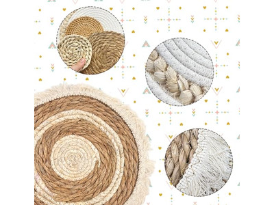 Décor Mural Cadre en Corde Tissée Décorations en Bois pour la Maison